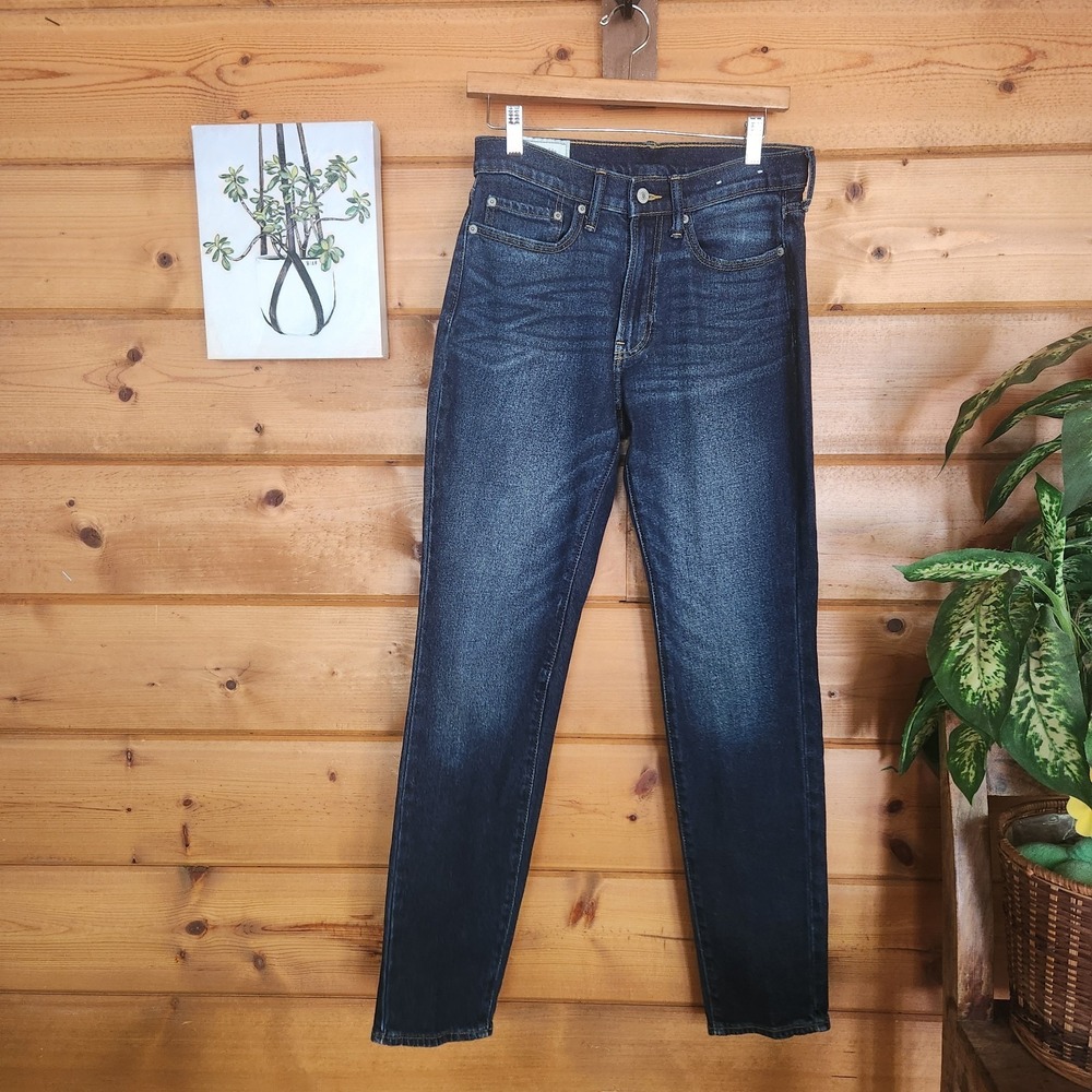 Abercrombie & Fitch Dark Stone Wash Athletic Slim Jeans Stretch Denim Prep Sz 28